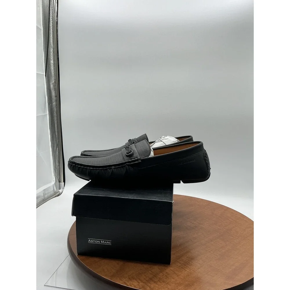 Aston Marc Mens Drive-01 Black Bit Loafer Driving Moccasins Shoes Size‎ 13 NEW